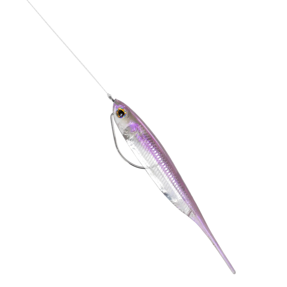 Dr.Fish 6pcs Fishing Soft Plastic Lures Saltwater Needle Tail Silicone Soft Bait Shad Worm Bait Swimbaits Bass Trout 80mm