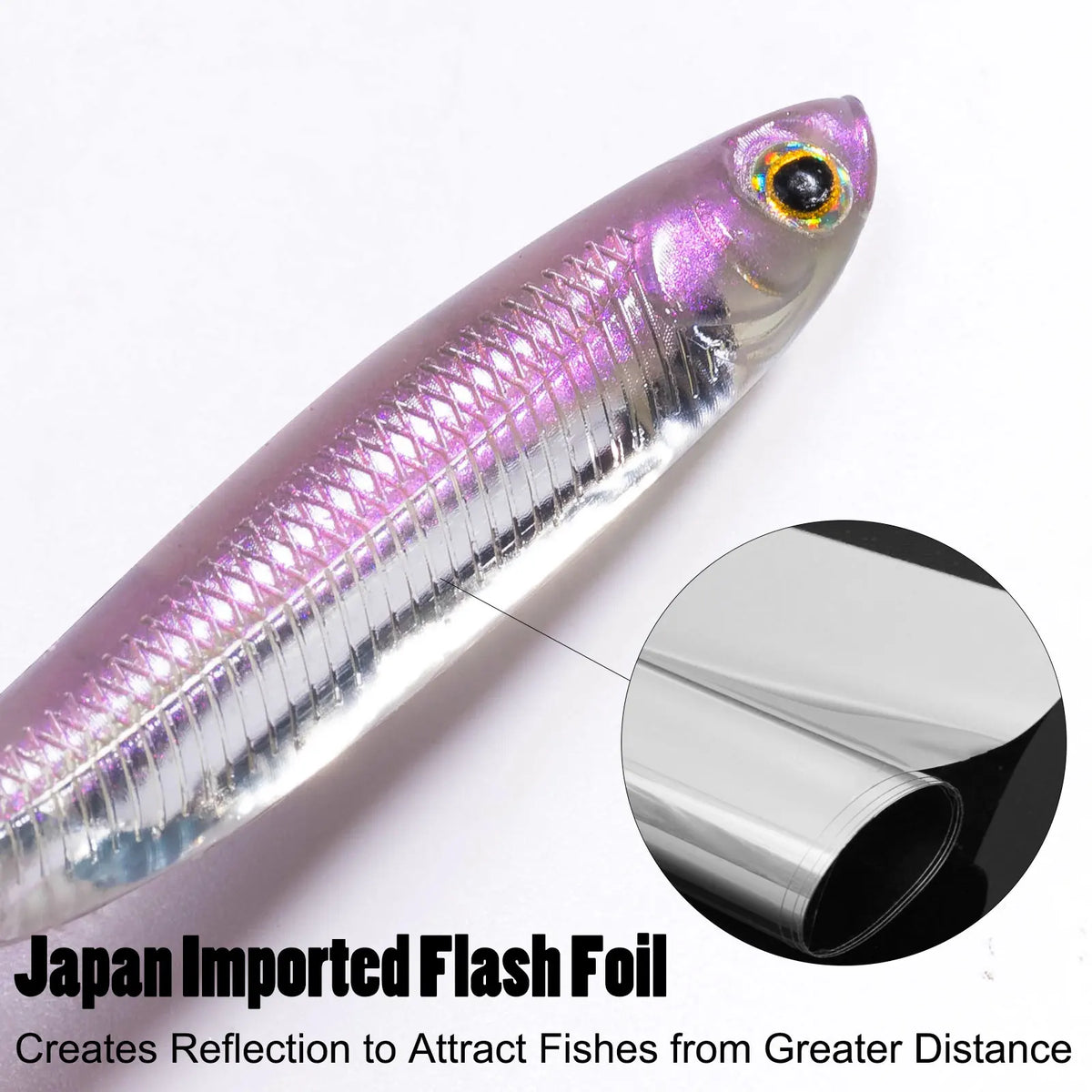Dr.Fish 6pcs Fishing Soft Plastic Lures Saltwater Needle Tail Silicone Soft Bait Shad Worm Bait Swimbaits Bass Trout 80mm