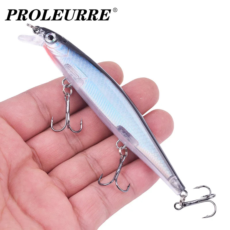 Proleurre Fishing Lures 11cm 13.8g Sinking Minnow Wobblers Plastic Artificial Baits with Hook for Bass Pike Carp Swimbait Tackle