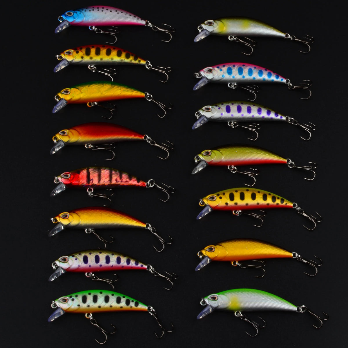 15PCS Minnow Fishing Lure 3D Eyes 50mm 5g Plastic Hard Bait Artificial Lures Wobbler Crankbait Winter Sea Fishing Bass Tackle