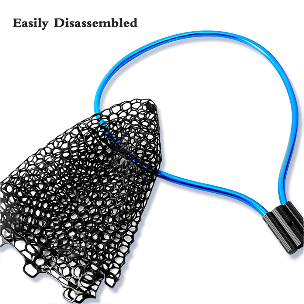 Folding Fly Fishing Net Keepnet Portable Landing Net with Handle Trout Network Fishing Mesh Fishing Tool for Outdoor Stream Tool