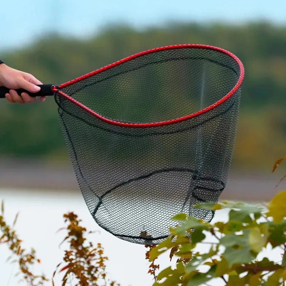 Folding Fly Fishing Net Keepnet Portable Landing Net with Handle Trout Network Fishing Mesh Fishing Tool for Outdoor Stream Tool