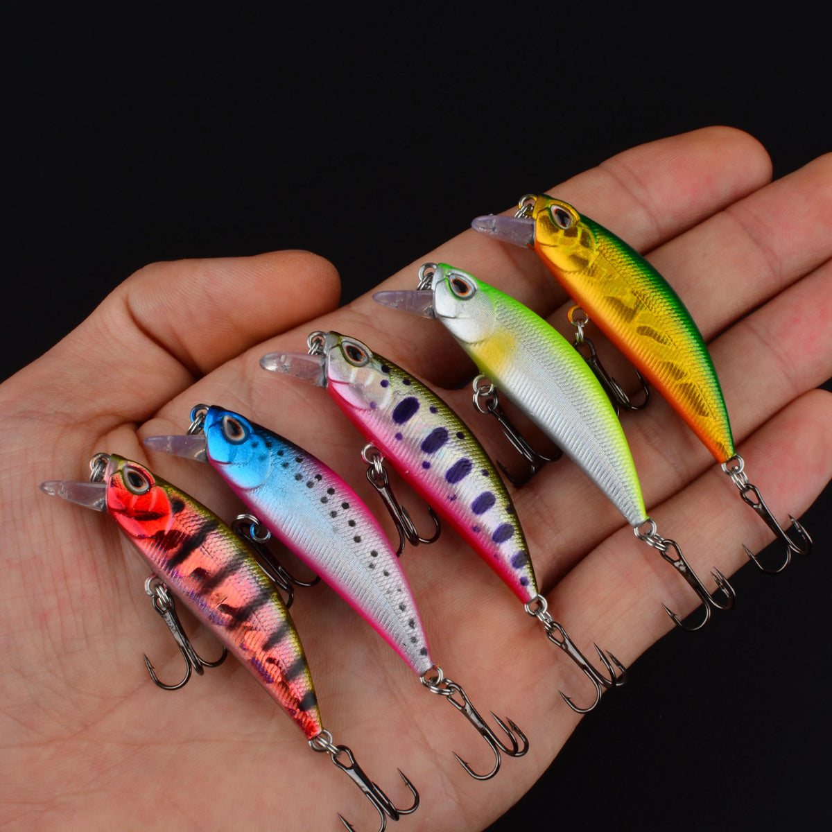 15PCS Minnow Fishing Lure 3D Eyes 50mm 5g Plastic Hard Bait Artificial Lures Wobbler Crankbait Winter Sea Fishing Bass Tackle