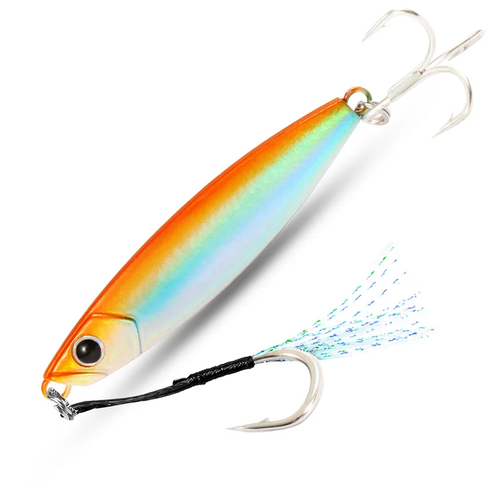 Metal Fishing Lure 10g 15g 20g Shore Cast Hook Swimbait Spoon Jig Artificial Bait Laser Cover Pike Trout Pesca Spinning Tackle