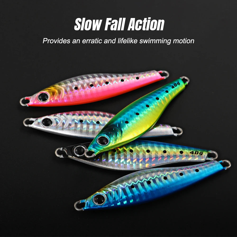 JIGGING PRO JUGULO Micro Wide Casting Metal Jig 20g 30g 40g 60g Slow Jigging Lure Salterwater Inshore Artificial Bait With Hook