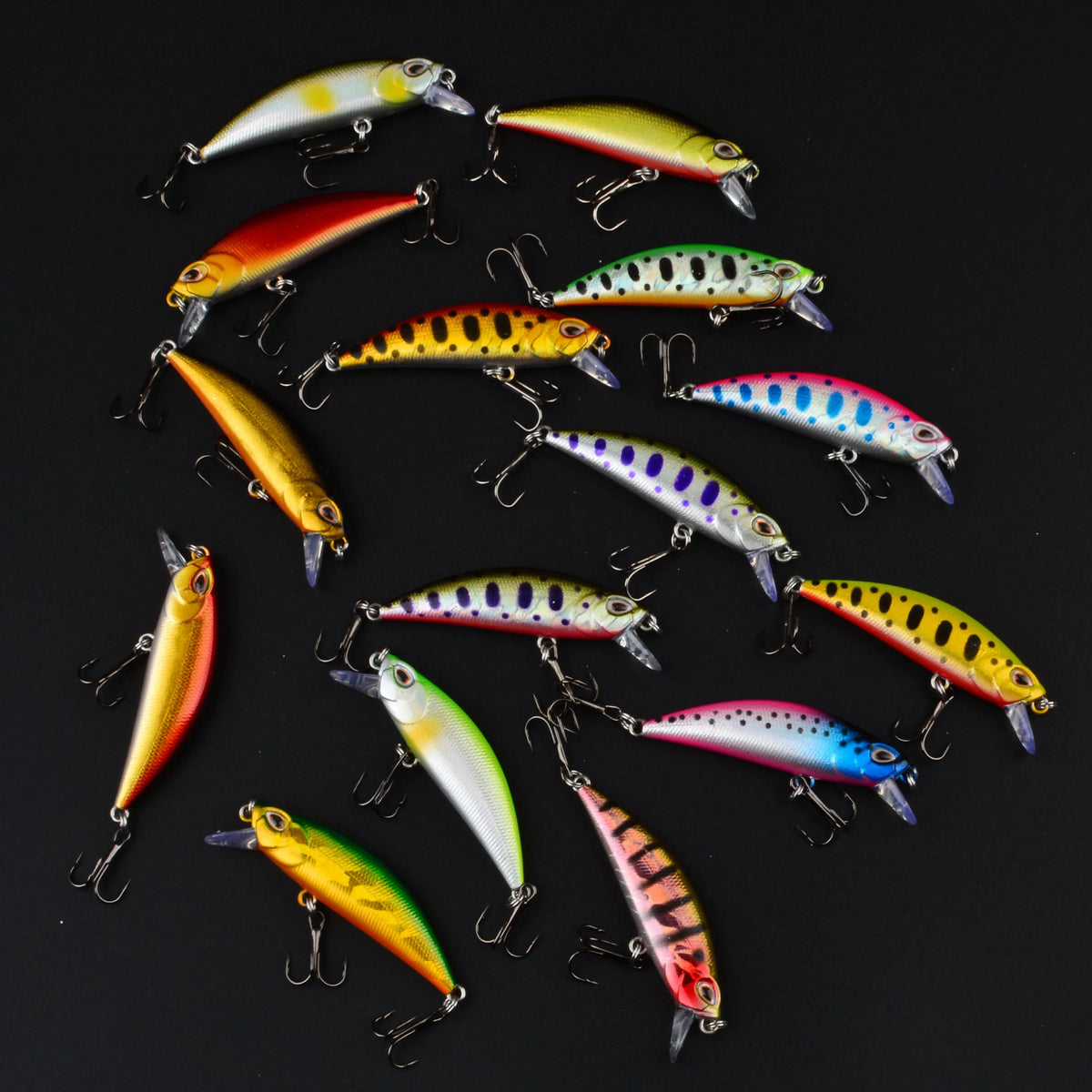 15PCS Minnow Fishing Lure 3D Eyes 50mm 5g Plastic Hard Bait Artificial Lures Wobbler Crankbait Winter Sea Fishing Bass Tackle