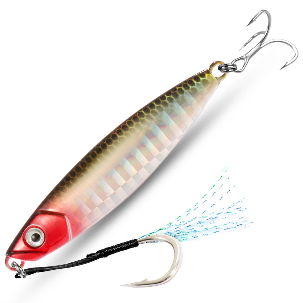 Metal Fishing Lure 10g 15g 20g Shore Cast Hook Swimbait Spoon Jig Artificial Bait Laser Cover Pike Trout Pesca Spinning Tackle