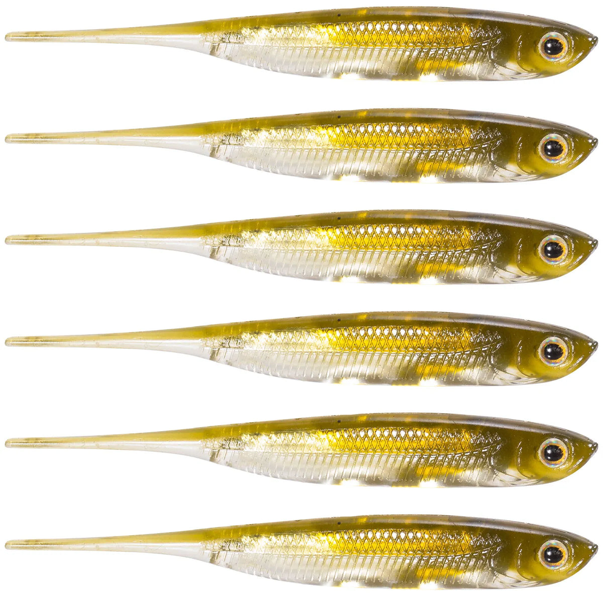 Dr.Fish 6pcs Fishing Soft Plastic Lures Saltwater Needle Tail Silicone Soft Bait Shad Worm Bait Swimbaits Bass Trout 80mm