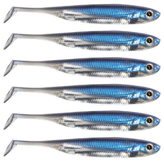 5/6pcs Soft Plastic Fishing Lures Paddle Tail Swimbaits 70mm-120mm Swim Shad Bait for Bass Fishing Drop Shot Rig