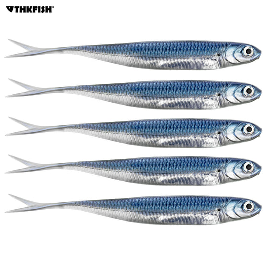 THKFISH 5/6pcs Fishing Soft Baits 100mm 75mm Soft Plastic Fishing Lures Silicone Artificial Lure Swimbait For Bass Fishing