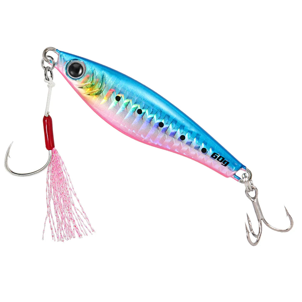JIGGING PRO JUGULO Micro Wide Casting Metal Jig 20g 30g 40g 60g Slow Jigging Lure Salterwater Inshore Artificial Bait With Hook