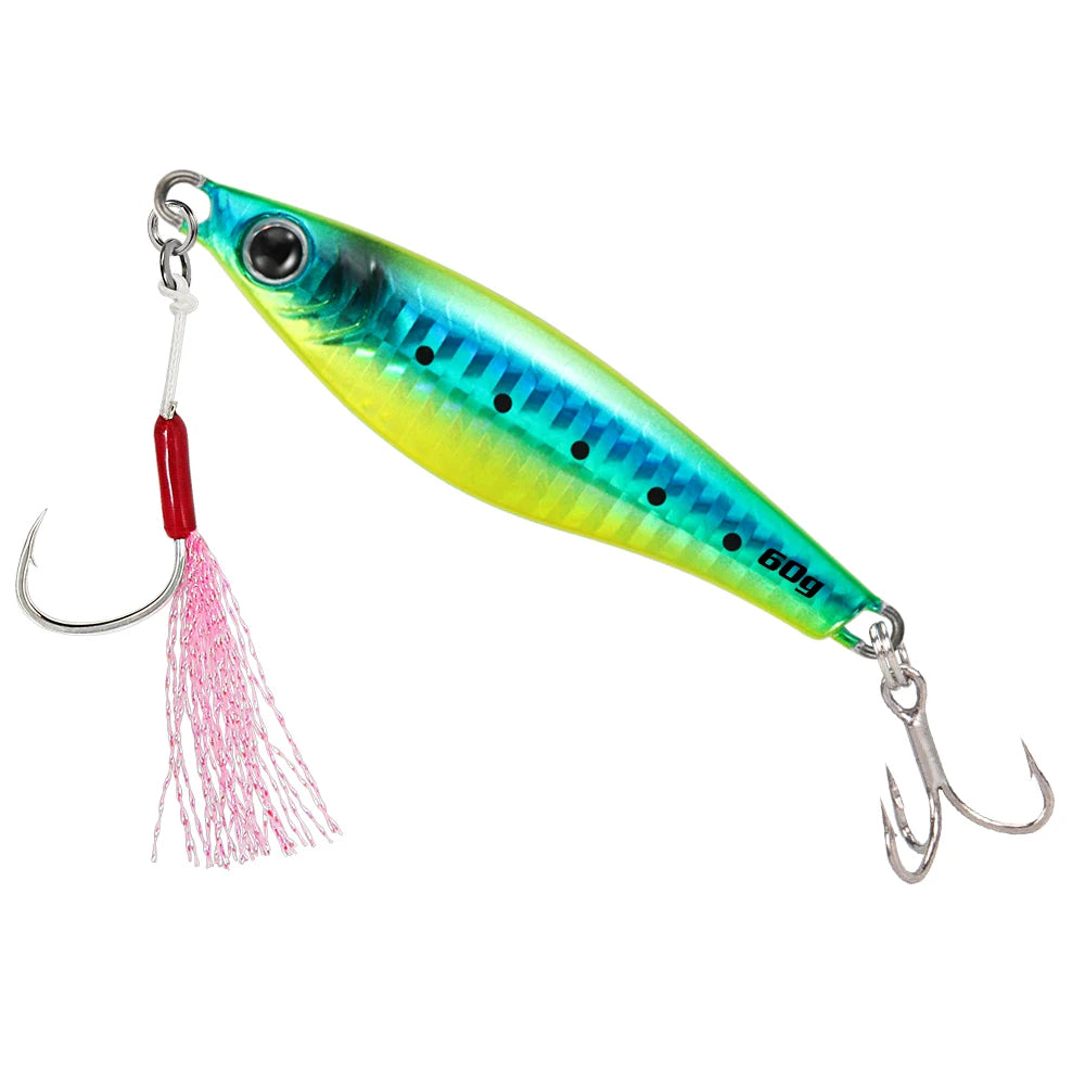 JIGGING PRO JUGULO Micro Wide Casting Metal Jig 20g 30g 40g 60g Slow Jigging Lure Salterwater Inshore Artificial Bait With Hook