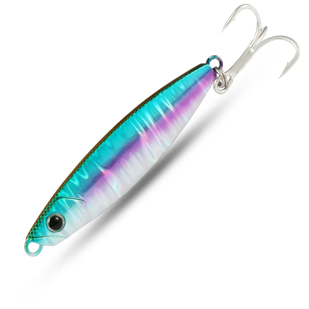 Metal Fishing Lure 10g 15g 20g Shore Cast Hook Swimbait Spoon Jig Artificial Bait Laser Cover Pike Trout Pesca Spinning Tackle