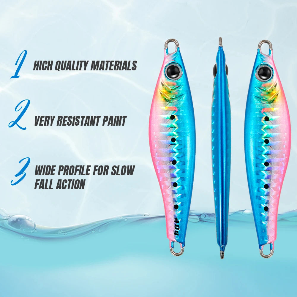 JIGGING PRO JUGULO Micro Wide Casting Metal Jig 20g 30g 40g 60g Slow Jigging Lure Salterwater Inshore Artificial Bait With Hook