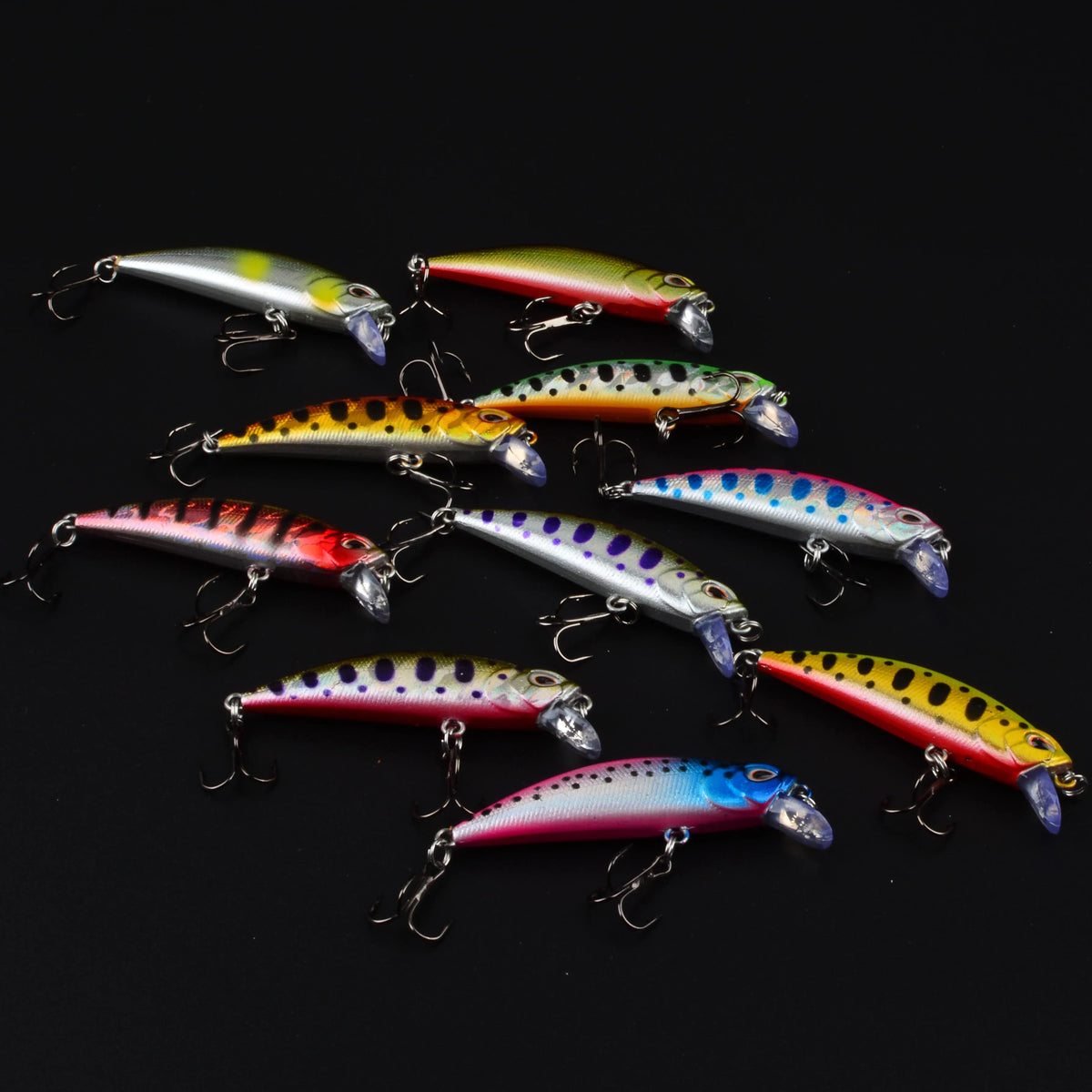 15PCS Minnow Fishing Lure 3D Eyes 50mm 5g Plastic Hard Bait Artificial Lures Wobbler Crankbait Winter Sea Fishing Bass Tackle