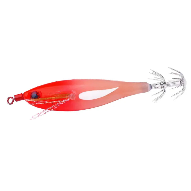 Horizontal Squid Lure Fishing, Luminous Squid Lure Tackle Bag, Wood Shrimp Bait, Artificial Baits for Squid, Octopus, and Cuttle