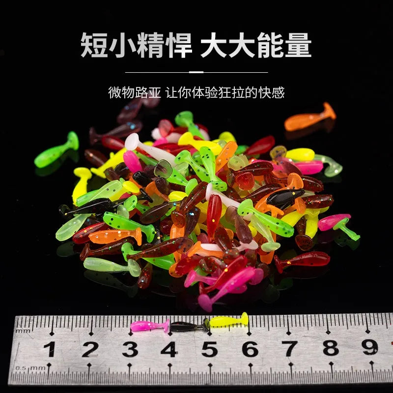 soft bait new whitebait 1cm/20pcs fishing lures sinking tremor bait Soft Fishing Lure Fishy Worms lure T Tail