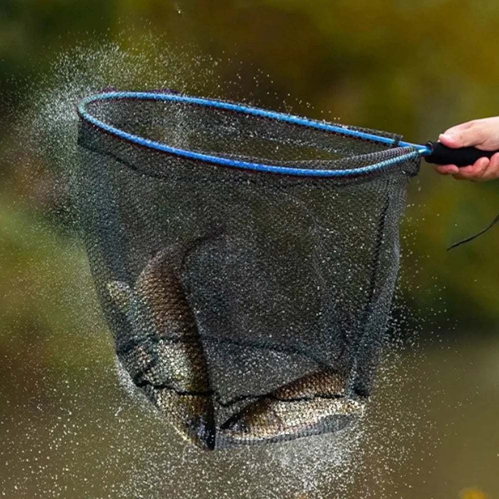 Folding Fly Fishing Net Keepnet Portable Landing Net with Handle Trout Network Fishing Mesh Fishing Tool for Outdoor Stream Tool