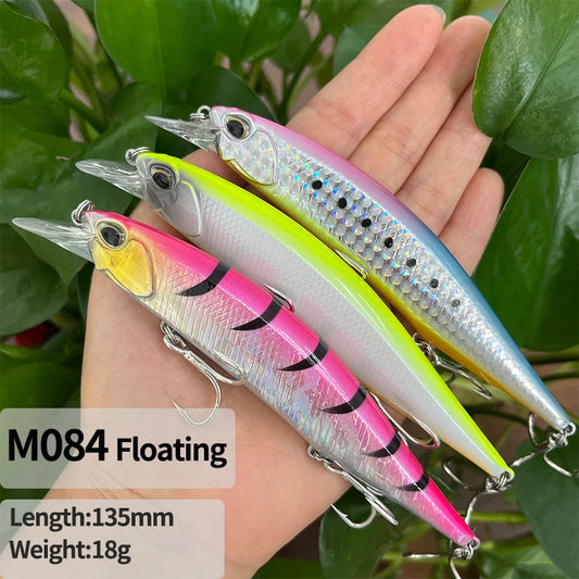18g 130mm Floating Minnow Fishing Lure Pesca Wobbler Saltwater Trout Bass Artificial Bait Wholesale Rattles Swimbait Accessories