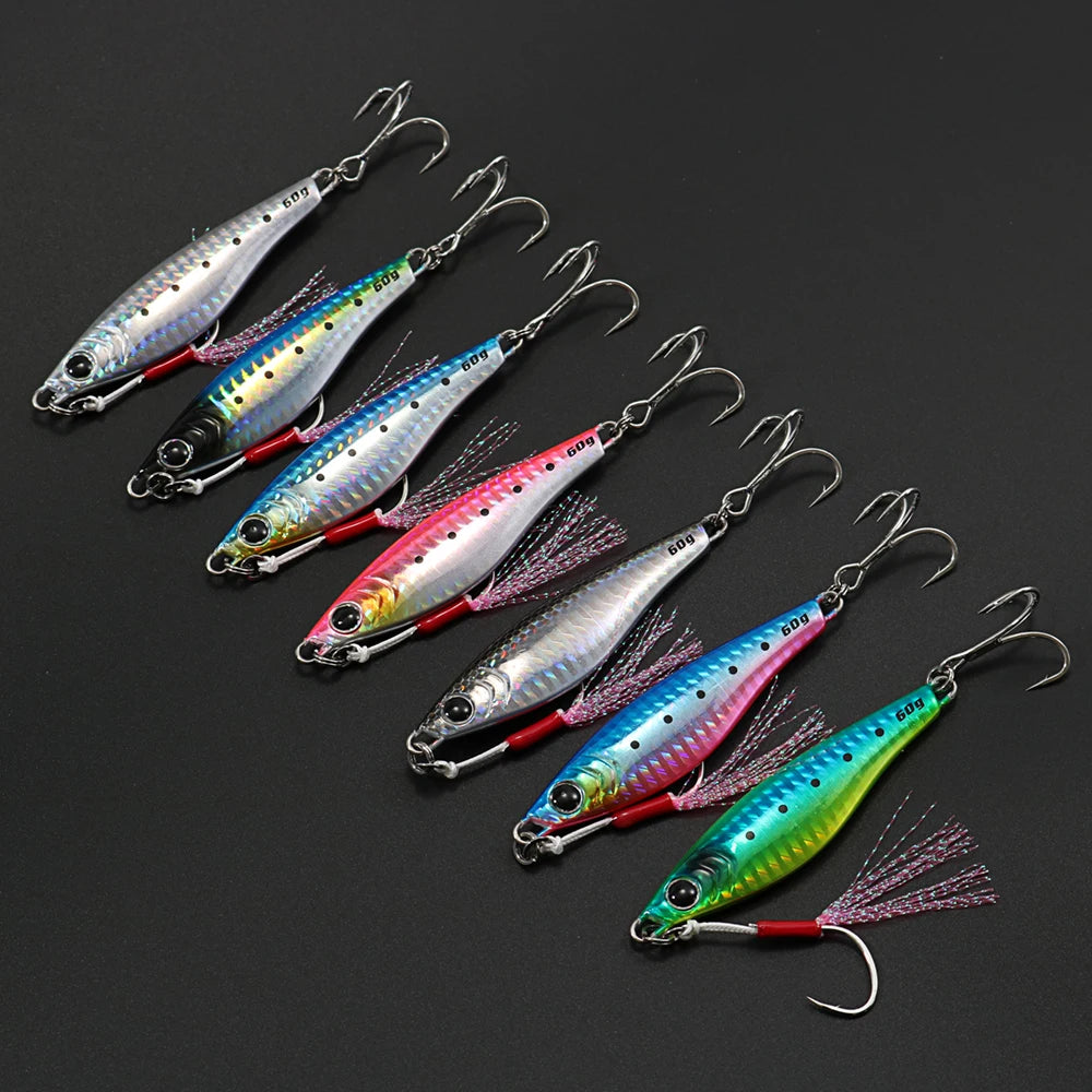 JIGGING PRO JUGULO Micro Wide Casting Metal Jig 20g 30g 40g 60g Slow Jigging Lure Salterwater Inshore Artificial Bait With Hook