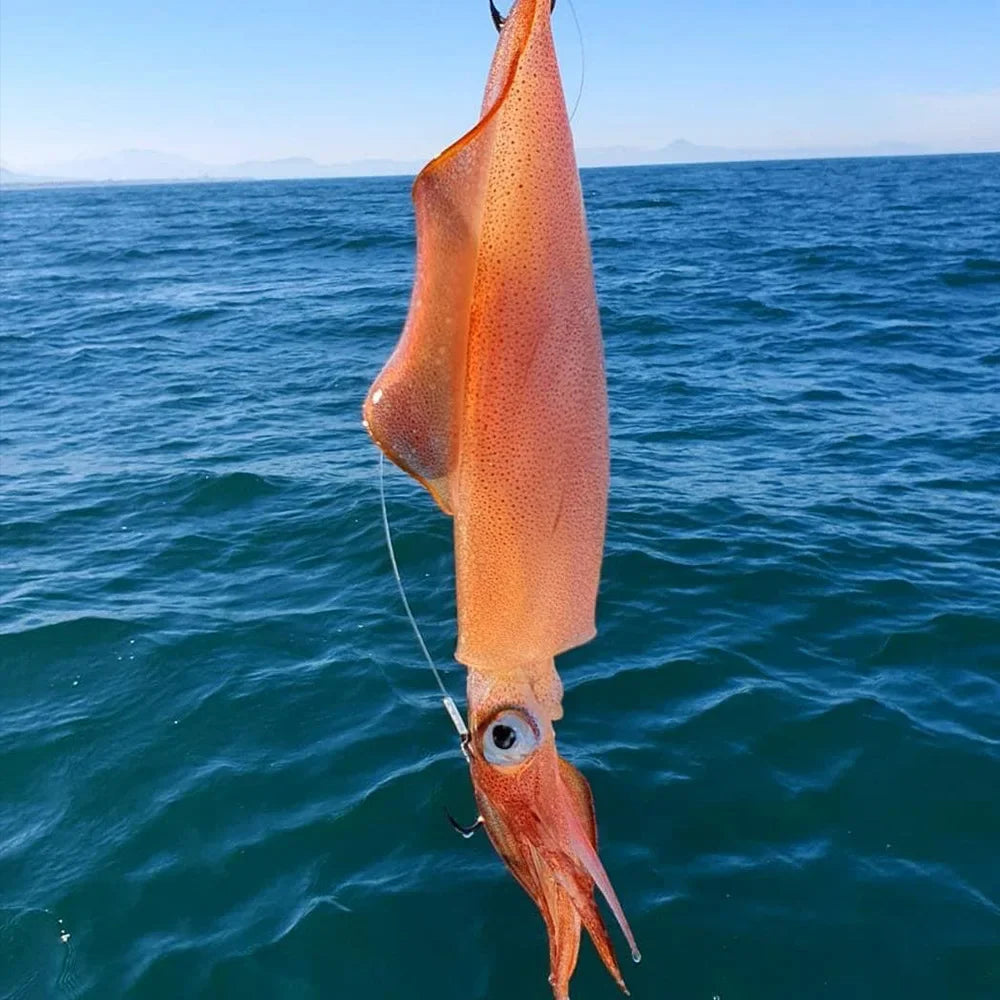 Horizontal Squid Lure Fishing, Luminous Squid Lure Tackle Bag, Wood Shrimp Bait, Artificial Baits for Squid, Octopus, and Cuttle