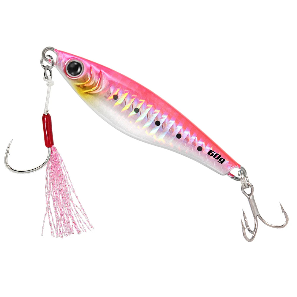 JIGGING PRO JUGULO Micro Wide Casting Metal Jig 20g 30g 40g 60g Slow Jigging Lure Salterwater Inshore Artificial Bait With Hook
