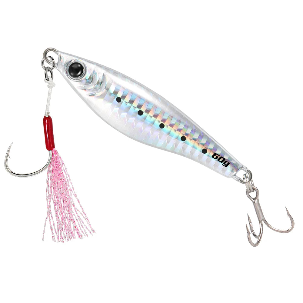 JIGGING PRO JUGULO Micro Wide Casting Metal Jig 20g 30g 40g 60g Slow Jigging Lure Salterwater Inshore Artificial Bait With Hook