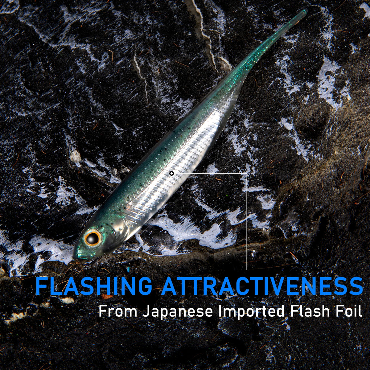 Dr.Fish 6pcs Fishing Soft Plastic Lures Saltwater Needle Tail Silicone Soft Bait Shad Worm Bait Swimbaits Bass Trout 80mm