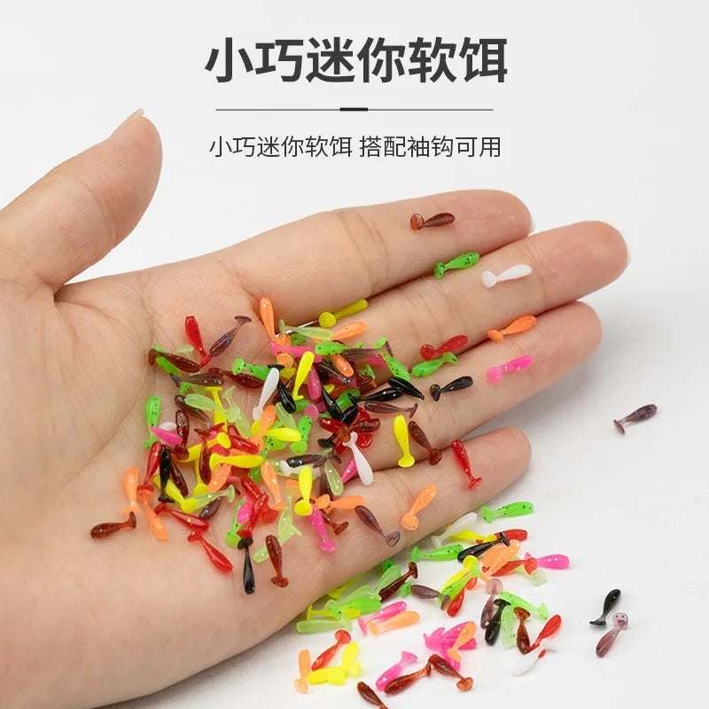 soft bait new whitebait 1cm/20pcs fishing lures sinking tremor bait Soft Fishing Lure Fishy Worms lure T Tail
